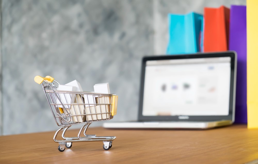 shopping cart representing ecommerce success