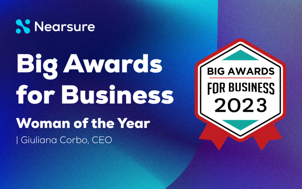 Giuliana Corbo, CEO of Nearsure with BIG Awards Woman of the Year logo
